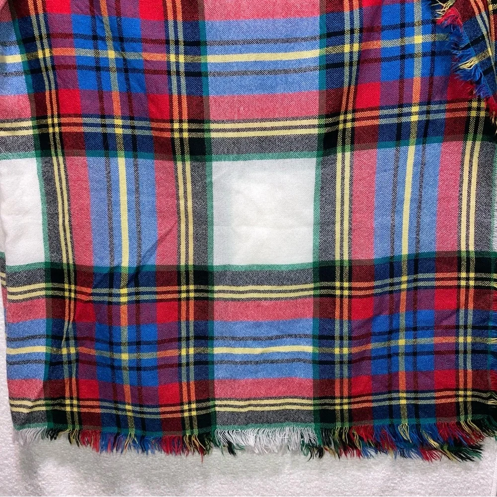 LANDS' END large plaid scarf EUC 0822